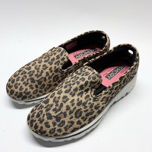 Skechers GOwalk Shoes Womens 7.5 Leopard Print Memory Form Fit Slip On